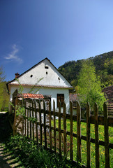 Fototapeta na wymiar old farming house in spring countryside