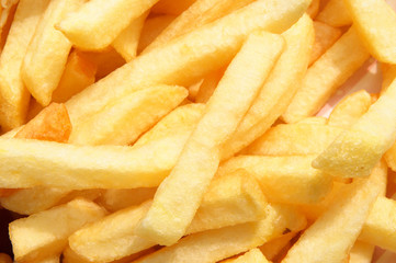 a close up of chips from a uk cafe.