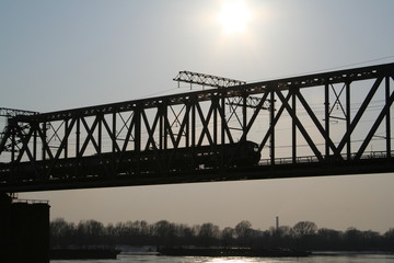 train on railway bridge