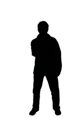 silhouette of a casual man
