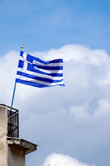 flag of greece flying high