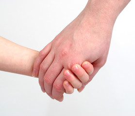 mom and daughter holding hands