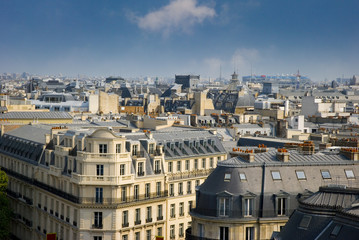 Fototapeta na wymiar Widok na Paryż, Wieża Eiffla, dachy, Paryżu, miasto zurbanizowanym