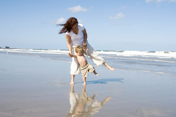 walking on the beach