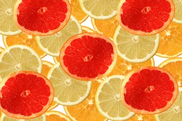 Fototapeten Zitrone, Orange und Grapefruit © Witold Krasowski
