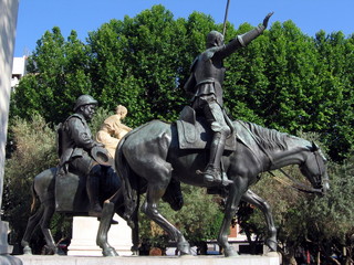 Obraz premium cervantes monument in madrid