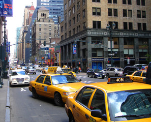 taxis in Manhattan