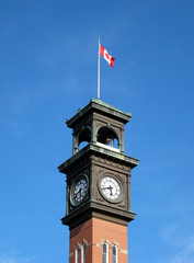 canadian flag on clocktower