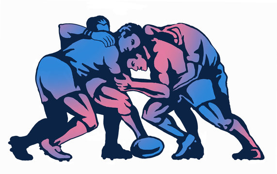 rugby maul blue gradient