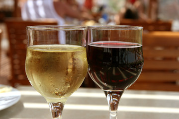two glasses of wine