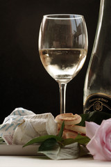 glas and bottle of wine