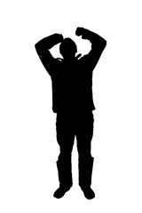 silhouette of a casual man