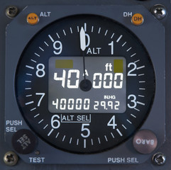 electronic altimeter close up