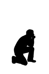 silhouette of a casual man