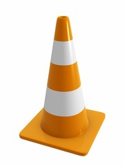 road cone with reflective bands
