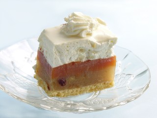 fruit-cake with white cream