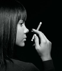 the girl and a cigar