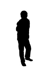 silhouette of a casual man