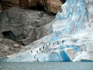 kletterpartie auf dem gletscher