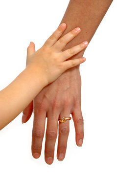 child and adult hands