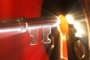 key & keyhole with light - 3128315