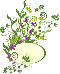 green summer background with frame