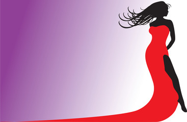 red dress silhouette
