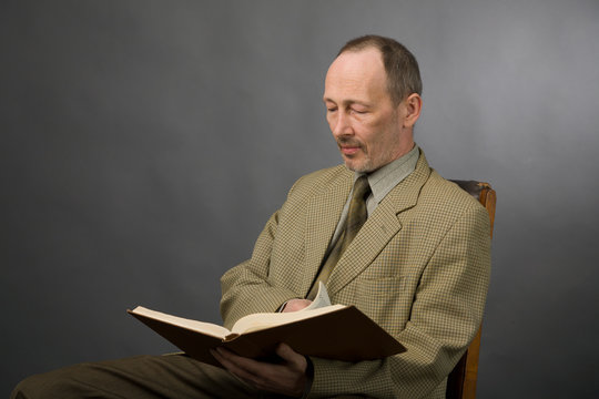 senior man with book