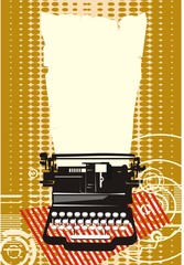 ochre typewriter with background texture