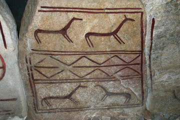 bronze age  drawings on slabs in the kivik grave,
