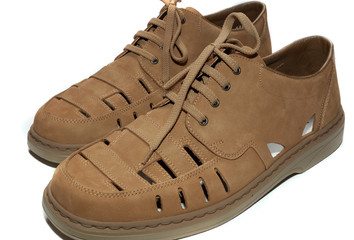 brown shoes isolated