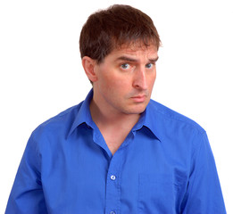 man in blue dress shirt 2 - obrazy, fototapety, plakaty
