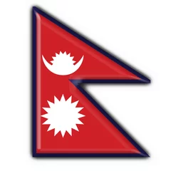 Fototapete Nepal bottone bandiera nepal button flag