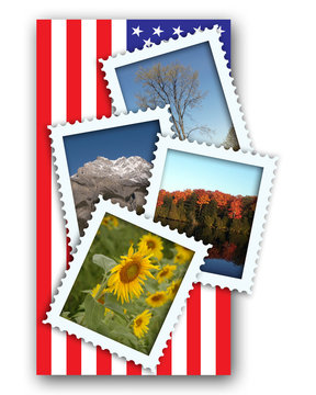 Faux Seasonal Postage Stamps