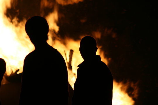 silhouette fire