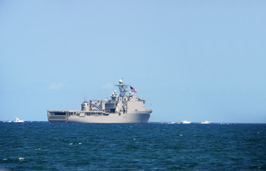 military vessel out at sea