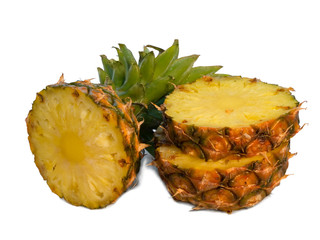 sliced pineapple isolated