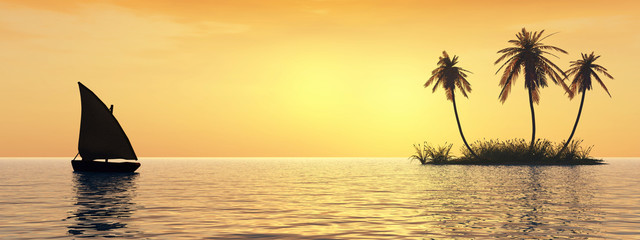 island and boat