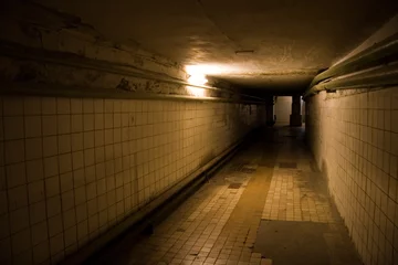 Fotobehang Tunnel dark underground tunnel