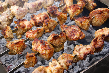frying meat