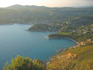 Fototapeta premium aerial view over cassis and the calanques, marseille, south of f