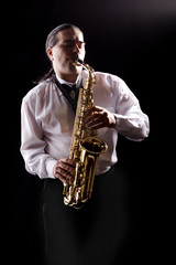 Obraz na płótnie Canvas saxophone man