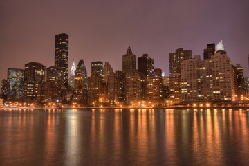 Fototapeta na wymiar Downtown Manhattan w nocy, nyc
