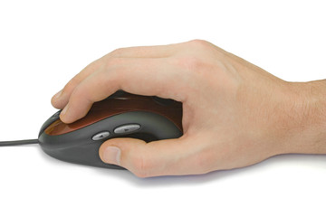 hand with computer mouse