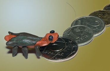 plasticine cockroach and money