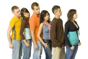 queue of youths