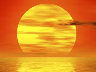 Papier Peint photo Mer / coucher de soleil big sun