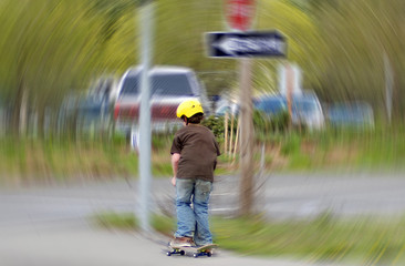 teenager skateboarding