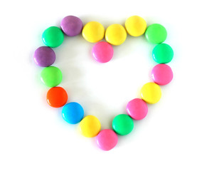 heart from multi-coloured goodies