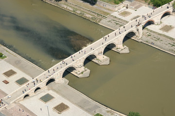 areal view of the stone bridge on vardar river